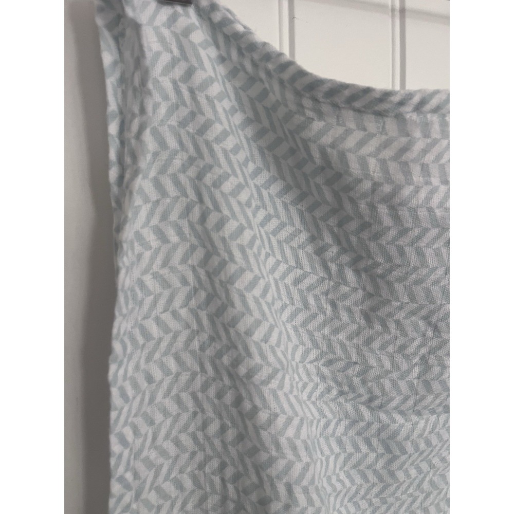 HB Blue White 100% Cotton Baby Swaddle Blanket 46"x46" Herringbone